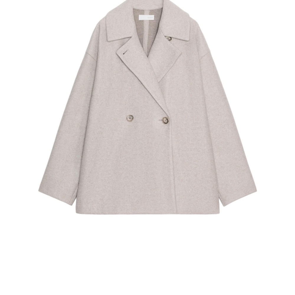 Soft double breasted beige coat - image 1